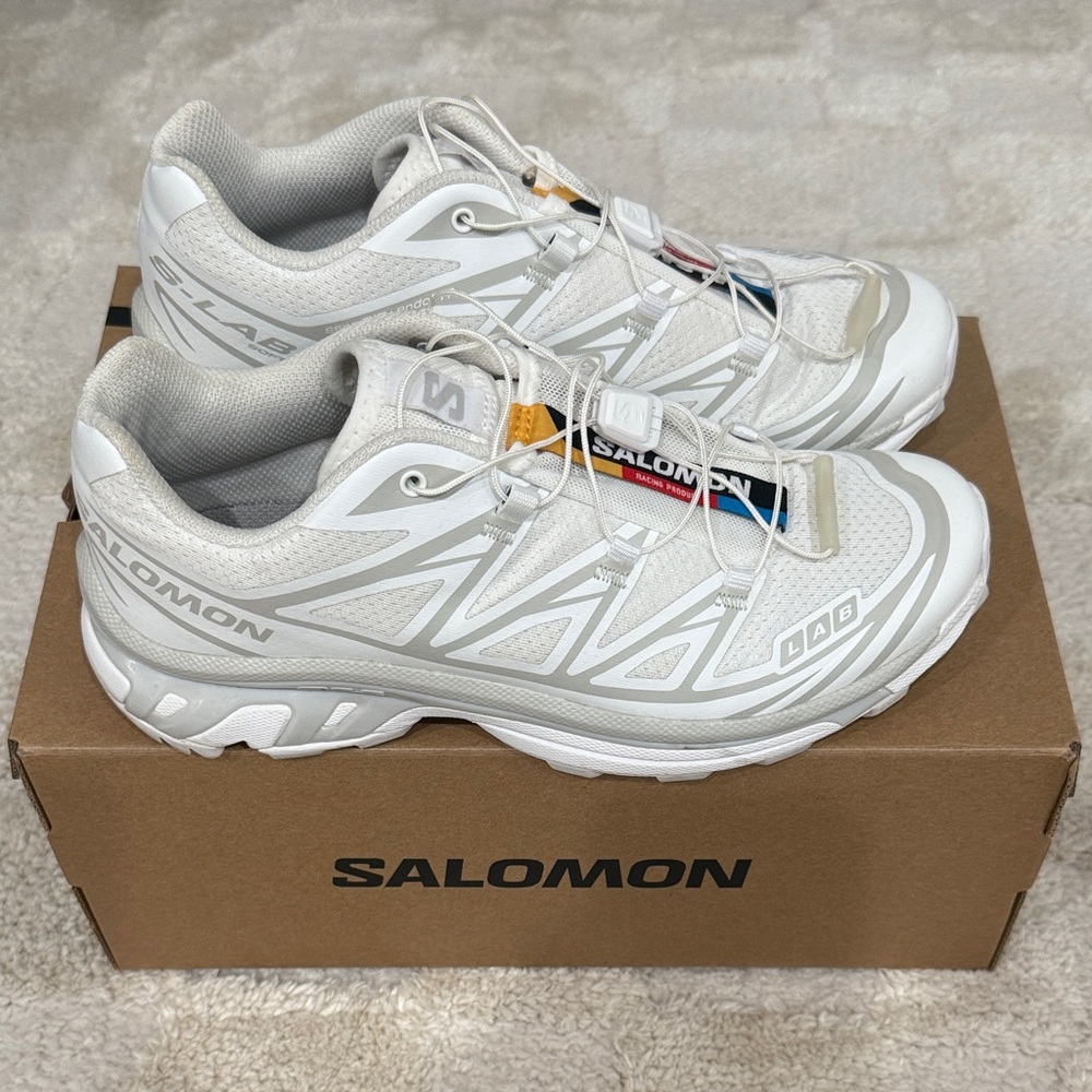 Salomon White and Gray Performance Sneakers